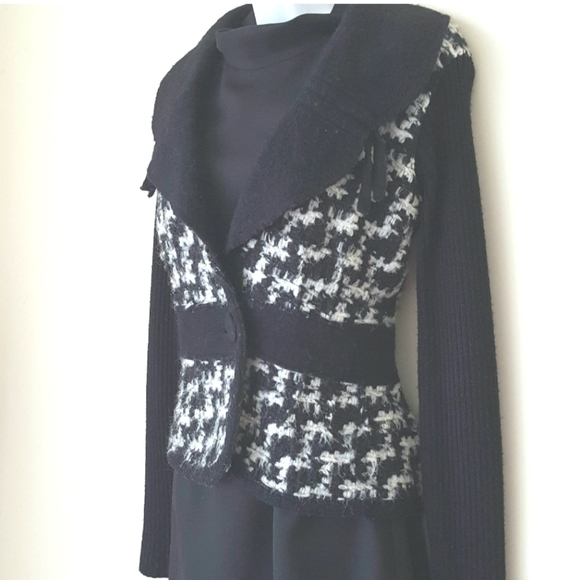Marisol Jackets & Blazers - Sweater Jacket Houndstooth Size Medium Made in Italy